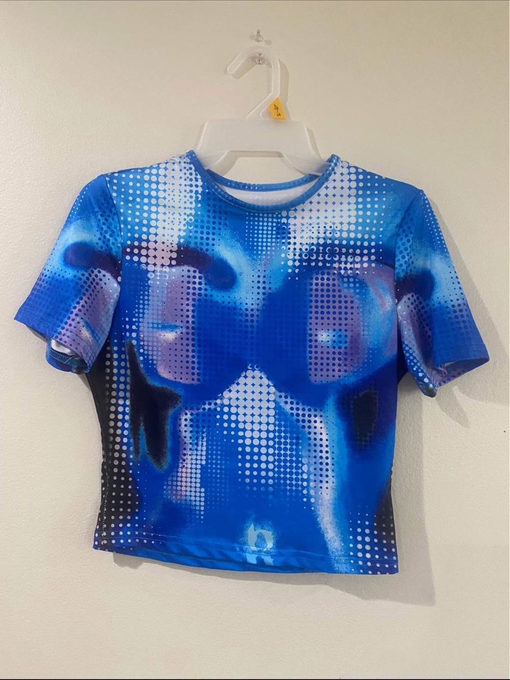 Blue Graphic Crop Top - Brand Not Visible